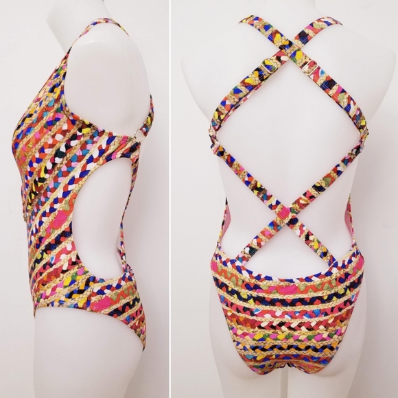 SAM EDELMAN Women's Plunge Swimsuit, M - Picture 2 of 2